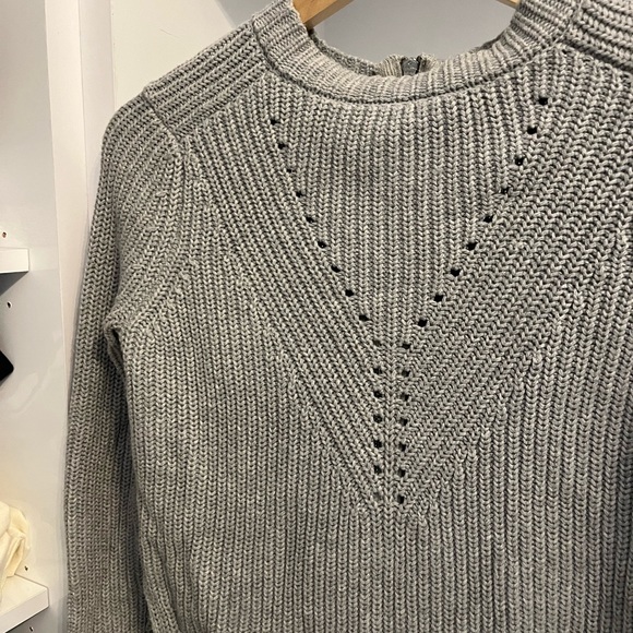 GUESS, Cropped Grey Sweater with full back silver zip detail, XXS - Picture 4 of 4